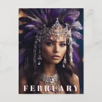 *~* FEBRUARY AP53 Headdress Boho  AMETHYST  Postcard