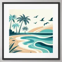 Coastal Vector Art Framed Art