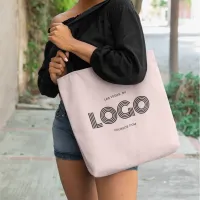 Modern Minimalist Rectangular Logo Blush Tote Bag