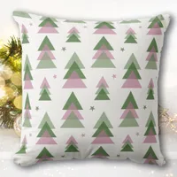 Modern Fashion Christmas Trees Throw Pillow