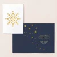 Snowflake and Snow Flurries Christmas Gold ID426 Foil Card
