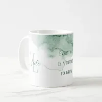 Personalized Affirmation Green Watercolor Coffee Mug