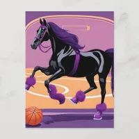 Funny Horse Playing Basketball Postcard