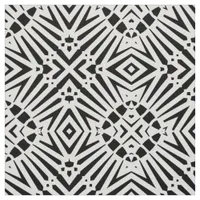 Abstract Zebra Motifs Black and White Geometric Fabric