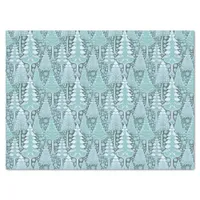 Stylized Coastal Christmas Trees Pattern#6 ID1009 Tissue Paper