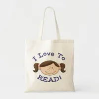 I Love to Read Girl Tote Bag