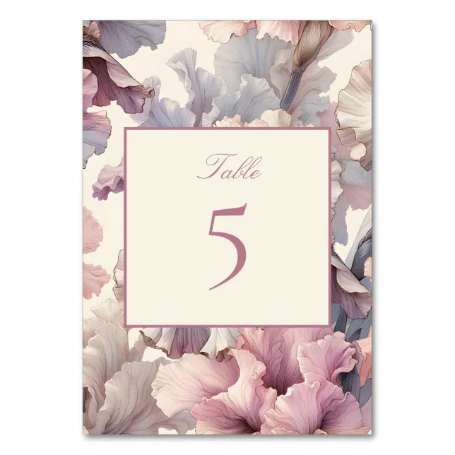 Elegant Blush Floral Wedding Table Number Sign