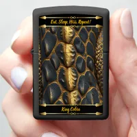 Artistic display of snake skin textures zippo lighter