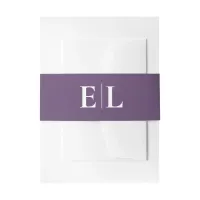 Purple Monogram Wedding Invitation Belly Band