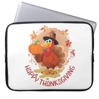 Happy Thanksgiving Typography  Laptop Sleeve