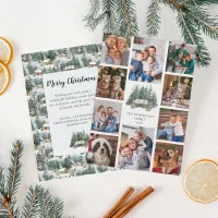 Rustic Woodland Forest Christmas Cabin 10 Photo  Holiday Card