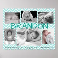 Baby Blue Multi Picture Personalized Poster