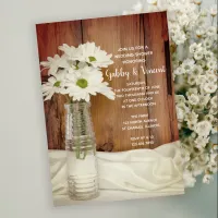 White Daisies Milk Bottle Country Wedding Shower  Invitation