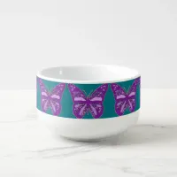 Turquoise and Purple Butterfly Jumbo Soup Cup