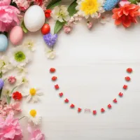 Simple Red Typography Happy Easter | Bunting Flags