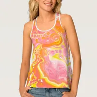 Pink and Orange Fluid Art  Tank Top