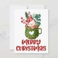 Christmas in a mug clipart greeting card