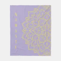 Yellow and Lavender Mandala Fleece Blanket