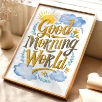 Good Morning World Watercolor Art Print