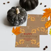 Elegant Floral Fall Frame Happy Thanksgiving Favor Tags