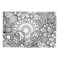 Bold Black and White Graphic Design Floral Pillow Case