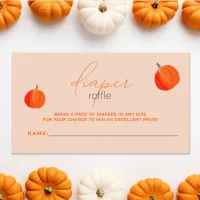 Little Pumpkin Fall Baby Shower Diaper Raffle Enclosure Card