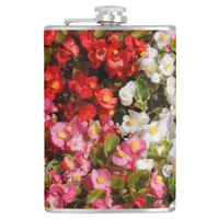 Colorful Wax Begonias Hip Flask