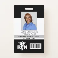 RN Registered Nurse Name Photo Badge Scanner Code