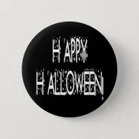 Nighttime Happy Halloween Text Pinback Button