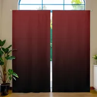 Dark Red and Black Gradient Blackout Curtains