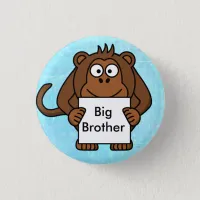 Big Brother to be Monkey Baby Shower Button