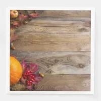 Thanksgiving Table, Rustic Wood Paper Dinner Napkins