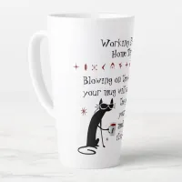 Zoom Meeting Wine Tip Funny Quote with Cat Latte Mug