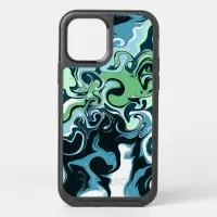 Blue, Green and White swirls Abstract Fluid Art    OtterBox Symmetry iPhone 12 Pro Case