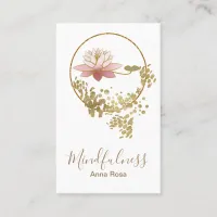 *~* Lotus Yoga Meditation Mindfulness Gold Glitter Business Card