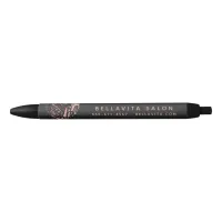 Rose Gold Heart Salon Business Promotion Black Ink Pen