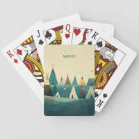 Native American Tribe Tents Poker Cards