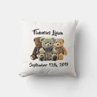 Personalized Teddy Bear Baby Boy Nursery Throw Pillow