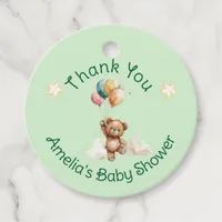 Sweet Little One on the Way Green Baby Shower Favor Tags