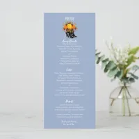 Elegant Rustic Country floral Sunflower Wedding  Menu