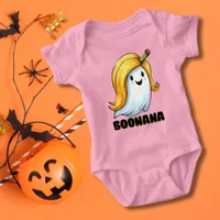 Cute Ghost Funny and Punny Halloween Baby Bodysuit