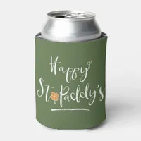 Happy St. Paddy's Orange Shamrock ID336 Can Cooler