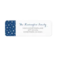 Elegant Winter Silver Blue Snowflakes Holiday Label