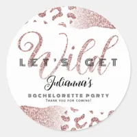 Pink Let's Get Wild Animal Print Bachelorette Bach Classic Round Sticker