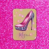 Monogrammed High Heel in Glitter Pink | Baby Blanket