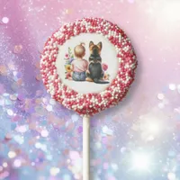 Baby Girl and her Puppy | Baby Shower   Chocolate Covered Oreo Pop