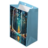 Iridescent Holiday Dream 🎄 Glowing Christmas Tree Medium Gift Bag