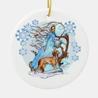 Winter Walk Ceramic Ornament