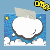 Comic Book Speech Bubble Pop Art Blue Post-it Notes