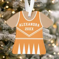 Personalized Orange Cheerleader Uniform Ornament